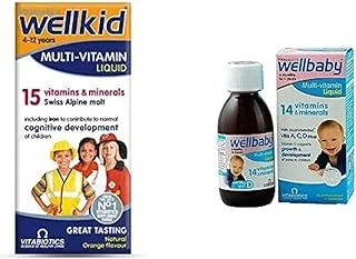 Vitabiotics Bundle: Wellkid Multi-Vitamin Liquid 150ml + Wellbaby Multi-Vitamin Liquid 150ml