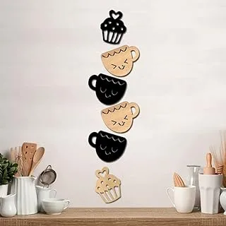 BPA Smile Cup and Cups Kitchen Wall Decor, Wall Stickers, Stickers Large, Set 6, Wall Hanging for Kitchen and Restaurants, Wall Stickers Stylish Kitchen Art