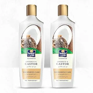 Parachute Advansed Nourishing Care Shampoo with Caster and Coconut | Tames and Nourishes Frizzy Hair | 0% Harmful Chemicals | 340ml (Pack of 2)