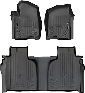 WeatherTech DigitalFit Front and Rear Floorliner Mats for 2019-2020 Chevy Silverado/GMC Sierra Crew Cab, Black