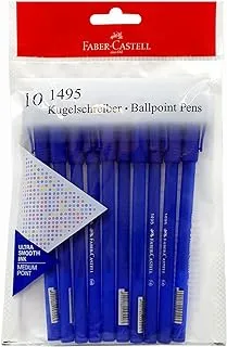 Faber Castell Ignito Ball Pen 1mm 10Pcs Blue, High Colour Intensity Ink