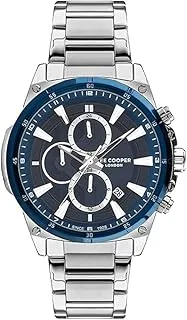 Lee Cooper Men's Quartz Movement Watch, Multi Function Display and Metal Strap - LC07490.390, Silver