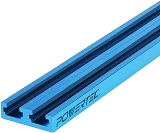 POWERTEC 71133 Double T-Track | 36 Inch Aluminum Extrusion Tracks, Anodized Blue