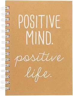 Graphique Designer Notebooks - Positive Mind. Positive Life. - Spiral Bound Writing Journals for Offices, Schools, Classrooms, and More - Hard Cover with 160 Ruled Pages (15.9 cm x 21 cm)