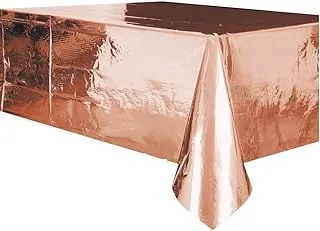 Unique PartyMetallic Rectangular Plastic Table Cover -Rose Gold, 54