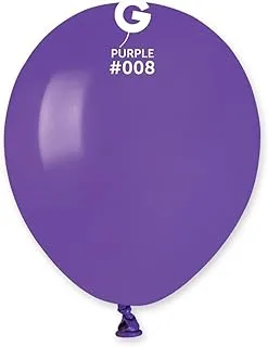 Gemar Round Latex Balloon, 5 Inch Size, Purple