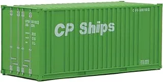 Walthers SceneMaster HO Scale Model of Cp Ships (Green, White) 20' Corrugated Container with Flat Panel,949-8010