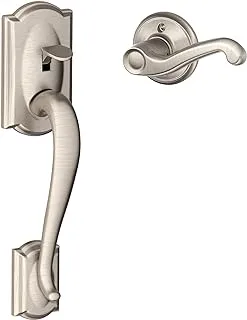 Schlage FE285 CAM 619 FLA RH Camelot Trim Lower Half Front Entry Handleset with Flair Right Hand Lever, Satin Nickel