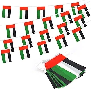 راية الإمارات العربية المتحدة أعلام البلاد 20X30CM/4 متر أعلام راية معلقة زينة راية لليوم الوطني لدولة الإمارات العربية المتحدة، يوم العلم