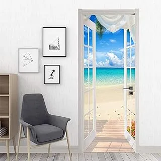 MISSSIXTY 3D Door Wall Mural Wallpaper Stickers Vinyl Removable Decals for Home Decoration 30.3