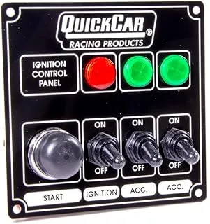 Quickcar Racing Products 50-825 Ignition Panel Black W/2 ACC. & Lights