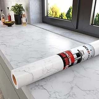 BPA Marble Contact Paper Marble Wallpaper Peel and Stick Marble Countertop Contact Paper Waterproof Matte White Marble Contact Paper for Kitchen Counter Removable Wallpaper Vinyl Marble 12