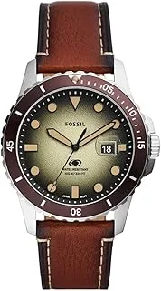 Fossil Blue Dive Three-Hand Date Brown LiteHide Leather Watch - FS5961