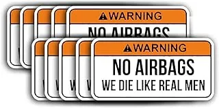 bpa No Air Bags We Die Like Real Men Funny 10 Stickers Pack Vinyl Decal 2 inch Wide