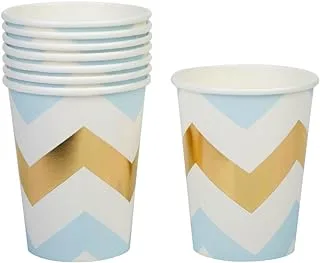 Neviti Party Cup Chevron Pattern Set 8-Pieces, Blue/Gold