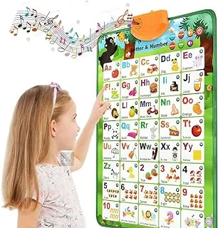 COOLBABY Educational Toys for 2 3 4 Year Old Kids, Interactive Alphabet Wall Chart Learning ABC Poster for Kids Ages 2-5,Pronunciation Training Sound Wall Chart