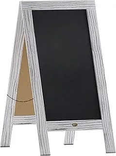 BPA Rustic Vintage Wooden Whitewashed Magnetic A-Frame Chalkboard/Sidewalk Chalkboard Sign/Large 40 x 20 Sturdy Sandwich Board/A Frame Restaurant Message Board Display (Classic)