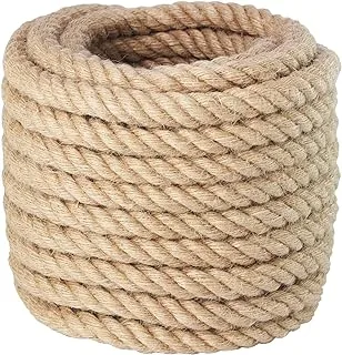 VEITHI Manila Rope 3/4 Inch x 50 Feet, Twisted Manila Rope Thick Jute Rope for Landscaping, Crafts, Sporting,Marine, Projects and Tie-Downs