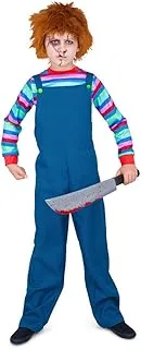 Mad Toys Evil Puppet Boy Kids Halloween Cosplay Dress-Up Roleplay Spooky Theme Party Trick Or Treat Costume, Medium 5-6 Years, Blue, 84545M