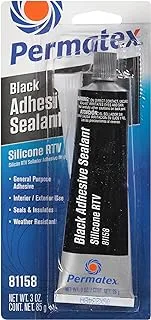 Permatex 81158 Black Silicone Adhesive Sealant, 3 oz. Tube, Pack of 1