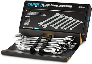 Capri Tools Super-Thin Open End Wrench Set, Metric, 6 to 19 mm, 7-Piece (11850-7MRK)