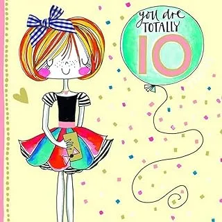 Rachel Ellen You Are Totally 10 Today Birthday Card, Yellow