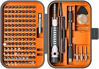 COOLBABY Precision Screwdriver Set New Version 130 in 1 Screwdriver Kit with 120 Screwdriver Bits Repair Tool Kit With Magnetizer For Smart Phone Household(Orange)