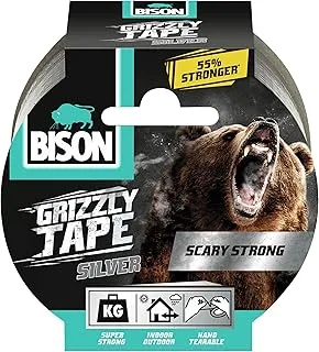 Bison Kit Grizzly Tape Roll, 10 Meter Length, Silver