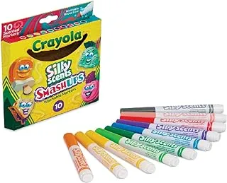 CRAYOLA 10 Ct Silly Scents Smash Ups, Broad Line Washable Markers