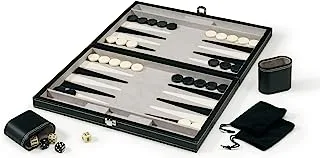 Mainstreet Classics by GLD Products 15-Inch Backgammon Board Game Set, Black/White