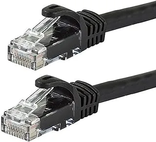 Monoprice Cat6 75ft Black Patch Cable UTP 24AWG 550MHz Pure Bare Copper Snagless RJ45 Flexboot Series Ethernet Cable