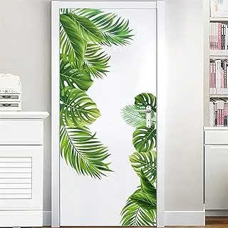 Green Tropical Palm Tree Leaf Wall Stickers Nature Leaves Wall Decals Green Plants Vinyl DIY Wallpaper Decor Art Decoration for Living Room Bedroom Office Home Decoration (greenplant4)