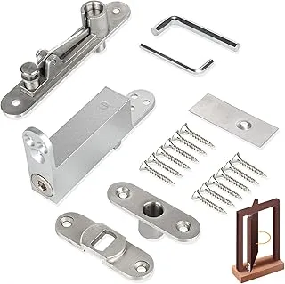 Homaisson Door Pivot Hinges, Heavy Duty Self Closing Invisidoor Pivot Hinges, Hidden Bookcase Stainless Steel Door Hinges with Screws, Invisible 360 Degree Shaft Pivot Hinge System for Wood Doors