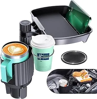 OFY Car Cup Holder Expander Tray with Adjustable Base [2023 Upgraded Super Stable], Road Trip Essentials Car Accessories, Compatible with Yeti, Hydro Flasks, Camelbak and Other Large Bottles Mugs