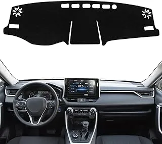 REMOCH for Toyota Rav4 Accessories 2019 2020 2021 2022 2023 Dash Cover Dashboard Cover Mat Custom Fit Center Console Cover Sunshield Protector RAV 4 Pad（Black Trim）