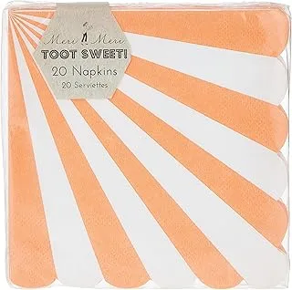 Meri Meri Toot Sweet Stripe Napkin 20-Pieces, Small, Orange