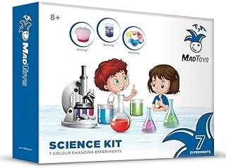 Mad Toys STEM 7 Ways Colour Changing Experiment Science Kit with Tools and Easy to Follow Guidebook, Ideal Gift for Little Scientist Blue, Aged 8+ Years One size, 622727