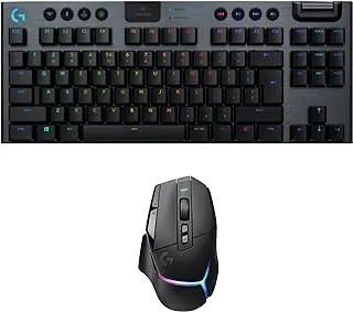 Logitech G502 X PLUS LIGHTSPEED Wireless RGB Gaming Mouse, Black + G915 TKL LIGHTSPEED Wireless RGB Mechanical Gaming Keyboard, with GL Clicky Key Switches, LIGHTFORCE, HERO 25K, PC/Windows/macOS