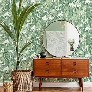 BPA Jungle Green Tropical, Designer Removable Peel and Stick Wallpaper