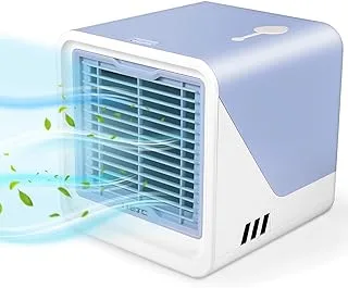 Portable Air Conditioner,Personal Air Cooler with 3-Speeds,Mini Air Conditioner with LED Light,Desktop Cooling Fan with Handle,Suitable for Room/Office