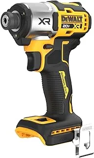 مفك الصدمات DEWALT 20V MAX XR، بدون فرش، 1/4 بوصة، 3 سرعات، أداة عارية فقط (DCF845B)، أصفر، أسود