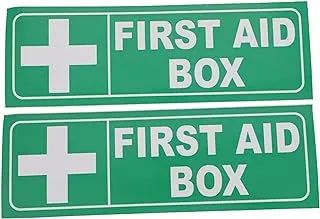 First Aid Box Sign Sticker Decal - Easy To Mount Weather Resistant Long Lasting Ink