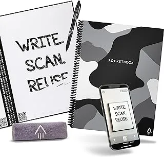 Rocketbook Core Reusable Smart Notebook | Innovative, Eco-Friendly, Digitally Connected Notebook with Cloud Sharing Capabilities | Dotted, 8.5