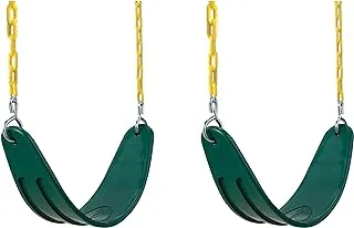 Swing-N-Slide Extreme Heavy Duty Swing Seat Set Outdoor Playground Swings with Coated Chains & Quick Links, Green, Pack of 2 (WS 4773)