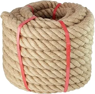 VEITHI Manila Rope 1 Inch x 50 Feet, Twisted Manila Rope Thick Jute Rope for Landscaping, Crafts, Sporting,Marine, Projects and Tie-Downs