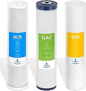 Express Water – Whole House Water Filter Set – 3 Stage Water Filtration Replacement Kit – Sediment, Charcoal, Carbon High Capacity Cartridge Filters – 5 Micron Water Filter – 4.5” x 20” inch