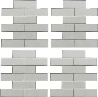 RoomMates Sticktiles Classic Subway Peel and Stick Backsplash Tiles - 4 Per Pack,Multicolor,10.5x10.5