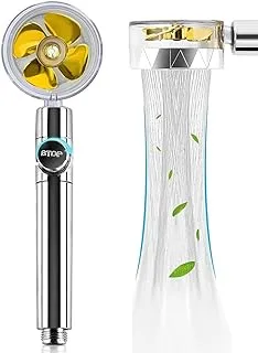 ECVV Handheld Shower Head Turbocharged Fan Shower Head High Pressure Shower Head with Filter Bead Turbo Fan Shower Kit Rotate 360 Degree Pause Button