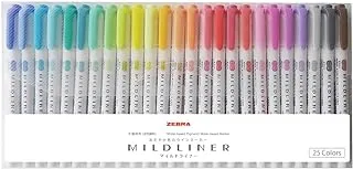 Zebra Mildliner WKT7-25C Highlighter, Set Of 25 Colors