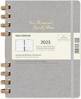 Moleskine Spiral مخطط السنة الشمسية 12 شهرًا 2023، غطاء صلب، مقاس XL (7.5 بوصة × 9.75 بوصة)، دخاني